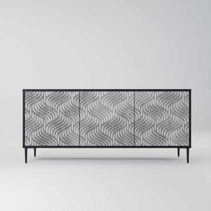 Credenza CONCRETE MOVEMENT a 3 ante in finitura nera
