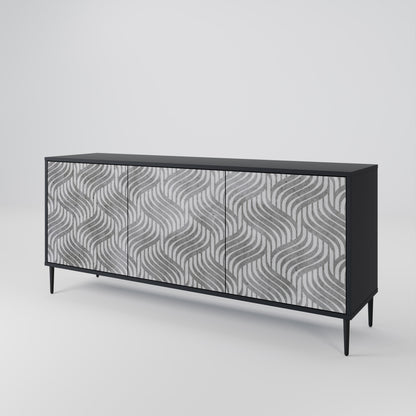 Credenza CONCRETE MOVEMENT a 3 ante in finitura nera