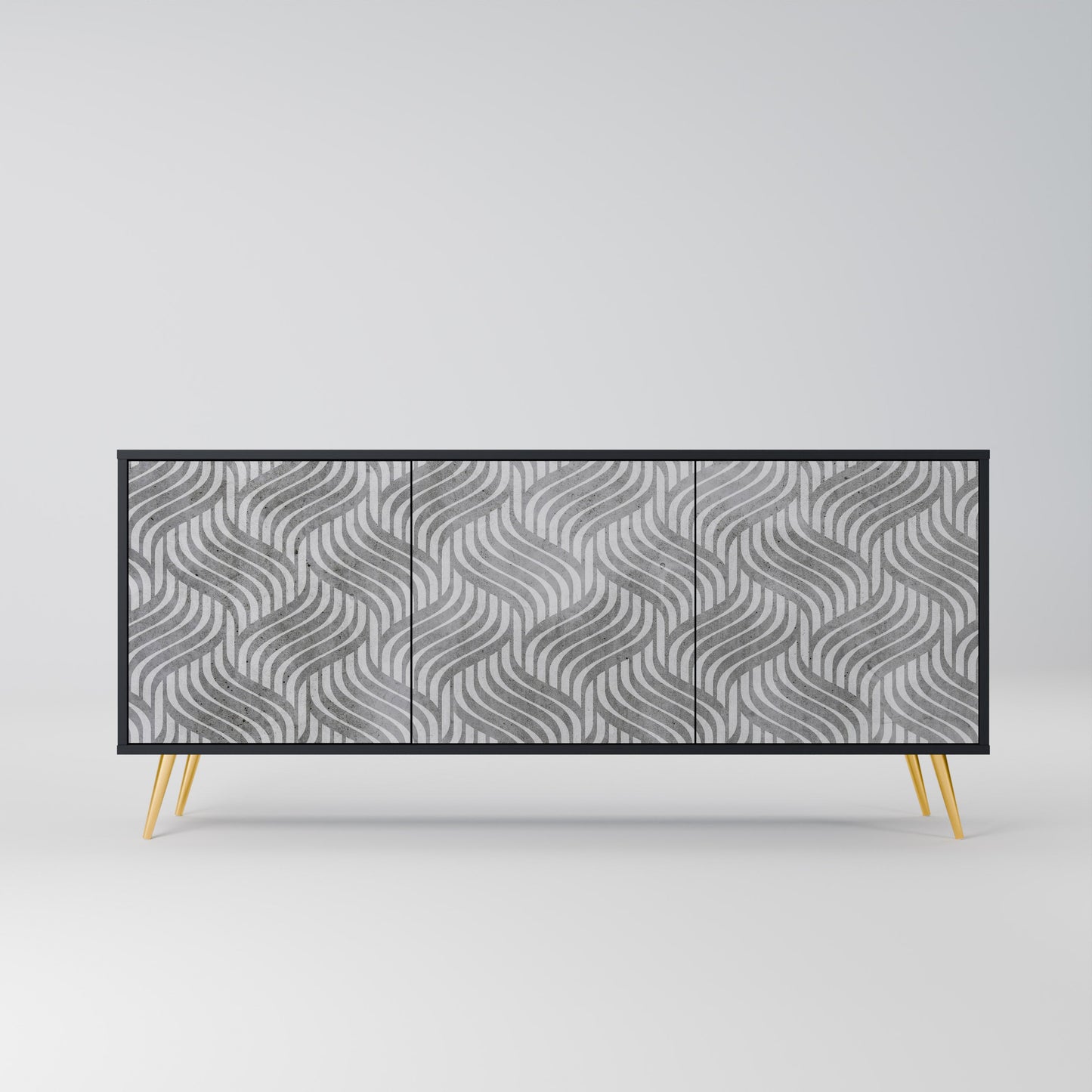 Credenza CONCRETE MOVEMENT a 3 ante in finitura nera