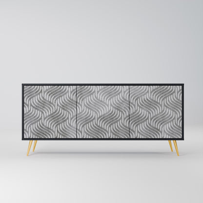 Credenza CONCRETE MOVEMENT a 3 ante in finitura nera