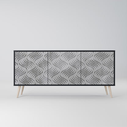 Credenza CONCRETE MOVEMENT a 3 ante in finitura nera