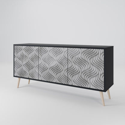 Credenza CONCRETE MOVEMENT a 3 ante in finitura nera