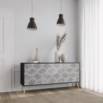Credenza CONCRETE MOVEMENT a 3 ante in finitura nera