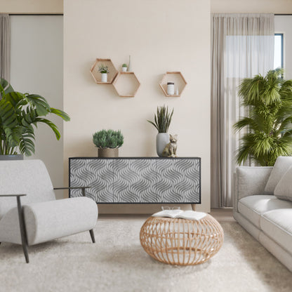 Credenza CONCRETE MOVEMENT a 3 ante in finitura nera