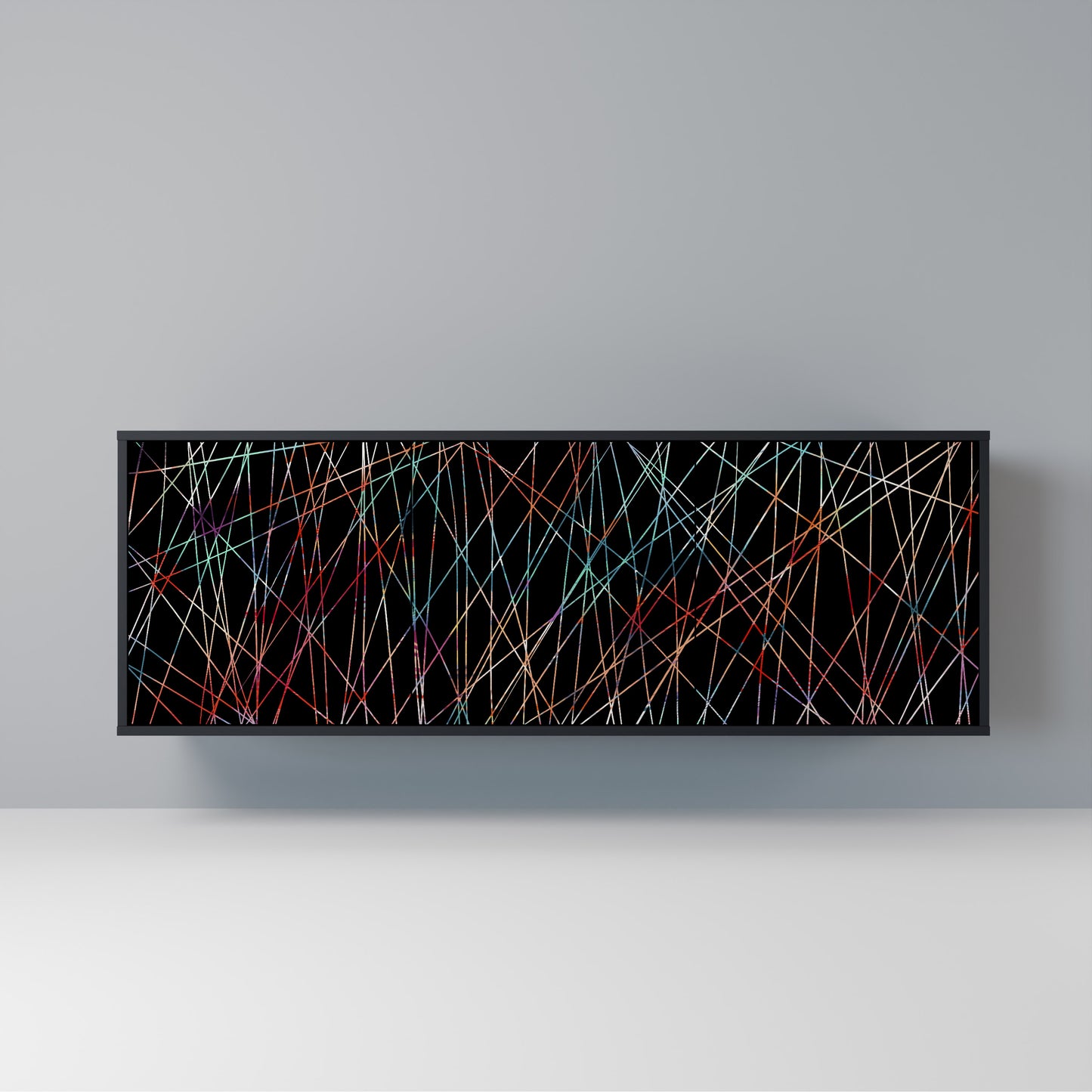 LUMINOUS SNARE Madia a 3 Ante in Finitura Nera