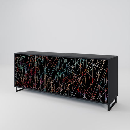 Credenza a 3 ante LUMINOUS SNARE in finitura nera