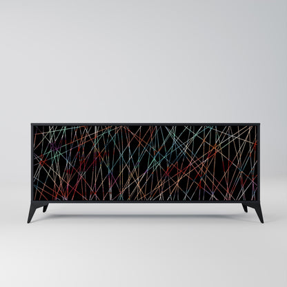 Credenza a 3 ante LUMINOUS SNARE in finitura nera