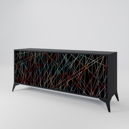 Credenza a 3 ante LUMINOUS SNARE in finitura nera