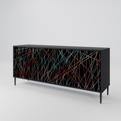 Credenza a 3 ante LUMINOUS SNARE in finitura nera