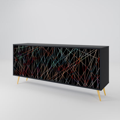 Credenza a 3 ante LUMINOUS SNARE in finitura nera