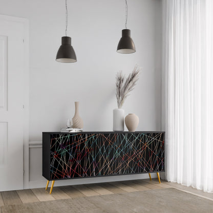 Credenza a 3 ante LUMINOUS SNARE in finitura nera