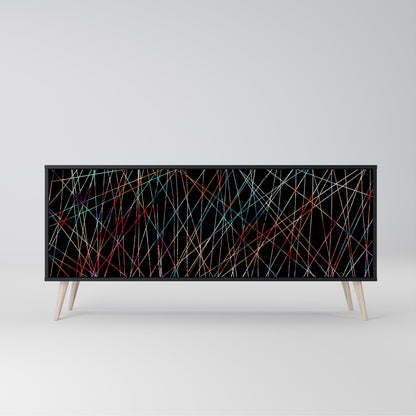 Credenza a 3 ante LUMINOUS SNARE in finitura nera