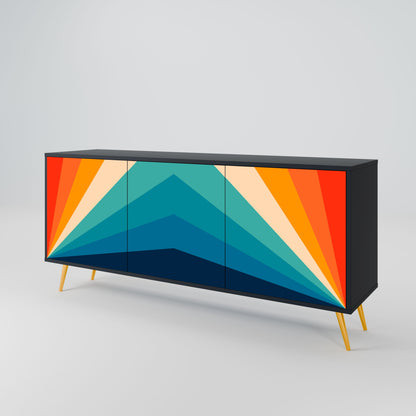 PRISM CONCUSSION 3-Door Sideboard in Black Finish