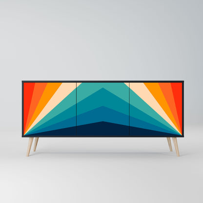 PRISM CONCUSSION 3-Door Sideboard in Black Finish