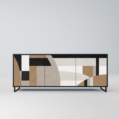 Credenza DELICATE MEMENTO a 3 ante in finitura nera