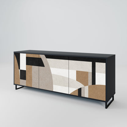 Credenza DELICATE MEMENTO a 3 ante in finitura nera