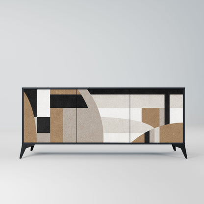 Credenza DELICATE MEMENTO a 3 ante in finitura nera