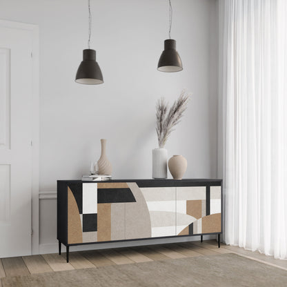 Credenza DELICATE MEMENTO a 3 ante in finitura nera