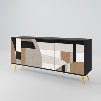 Credenza DELICATE MEMENTO a 3 ante in finitura nera