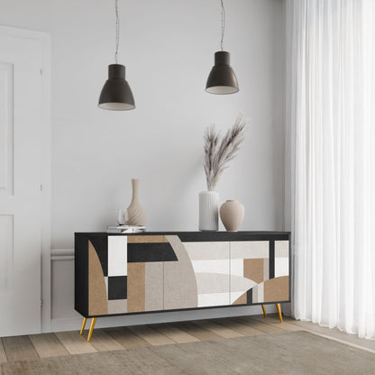 Credenza DELICATE MEMENTO a 3 ante in finitura nera