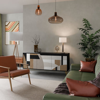 Credenza DELICATE MEMENTO a 3 ante in finitura nera