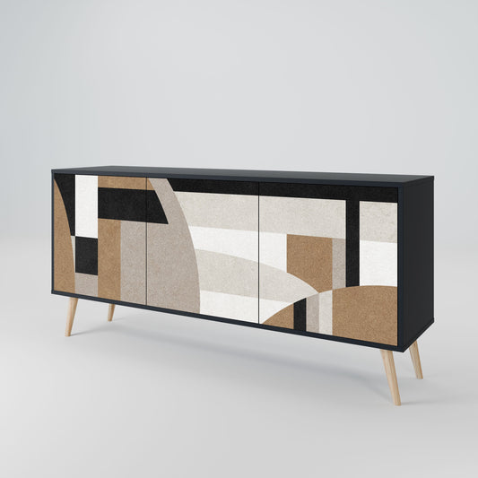 Credenza DELICATE MEMENTO a 3 ante in finitura nera