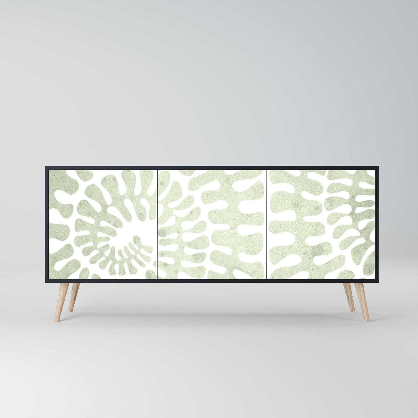 Credenza HELIX DANCE a 3 ante in finitura nera