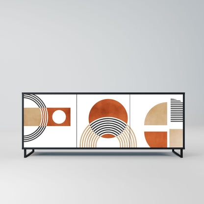 CIRCLE RHYTM 3-Door Sideboard in Black Finish