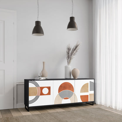 CIRCLE RHYTM 3-Door Sideboard in Black Finish