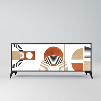 CIRCLE RHYTM 3-Door Sideboard in Black Finish