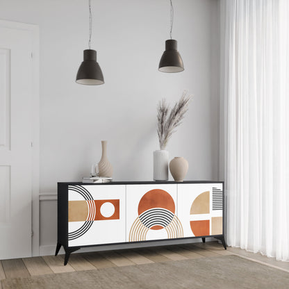 CIRCLE RHYTM 3-Door Sideboard in Black Finish