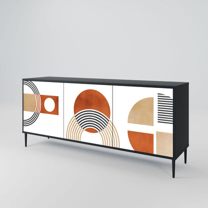 CIRCLE RHYTM 3-Door Sideboard in Black Finish