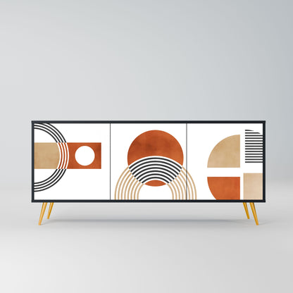 CIRCLE RHYTM 3-Door Sideboard in Black Finish