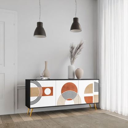 CIRCLE RHYTM 3-Door Sideboard in Black Finish