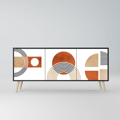 CIRCLE RHYTM 3-Door Sideboard in Black Finish