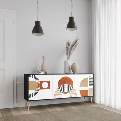 CIRCLE RHYTM 3-Door Sideboard in Black Finish