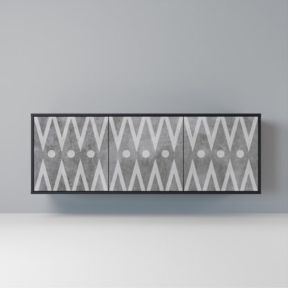 SHARP EDGES Madia a 3 Ante in Finitura Nera