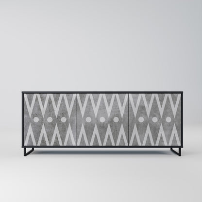 Credenza a 3 ante SHARP EDGES in finitura nera