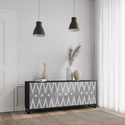 Credenza a 3 ante SHARP EDGES in finitura nera