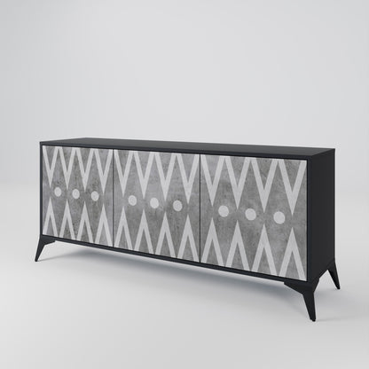 Credenza a 3 ante SHARP EDGES in finitura nera