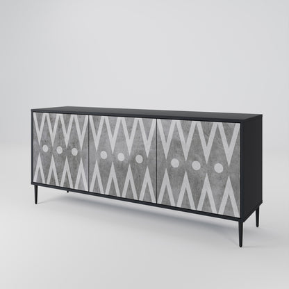 Credenza a 3 ante SHARP EDGES in finitura nera