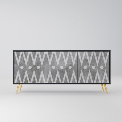 Credenza a 3 ante SHARP EDGES in finitura nera