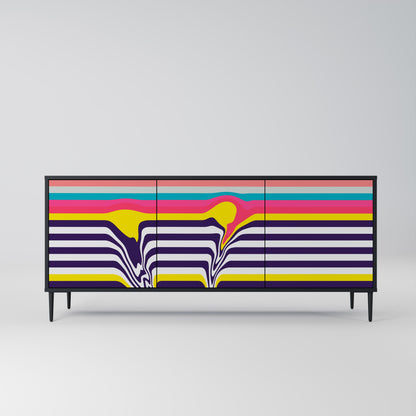 Credenza a 3 ante TONE COLLAPSE in finitura nera
