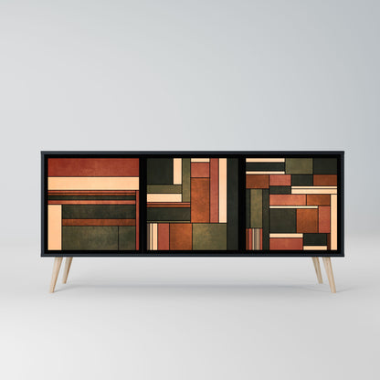 FIGURES OF NATURE 3-Door Sideboard in Black Finish