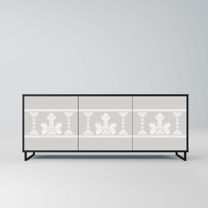 THAI GRAY 3-Door Sideboard in Black Finish