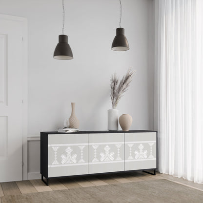 THAI GRAY 3-Door Sideboard in Black Finish