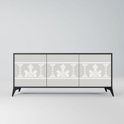 THAI GRAY 3-Door Sideboard in Black Finish