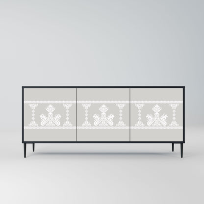 THAI GRAY 3-Door Sideboard in Black Finish