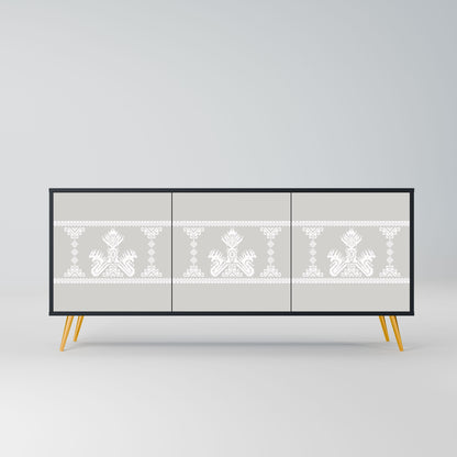 THAI GRAY 3-Door Sideboard in Black Finish