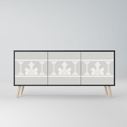 THAI GRAY 3-Door Sideboard in Black Finish